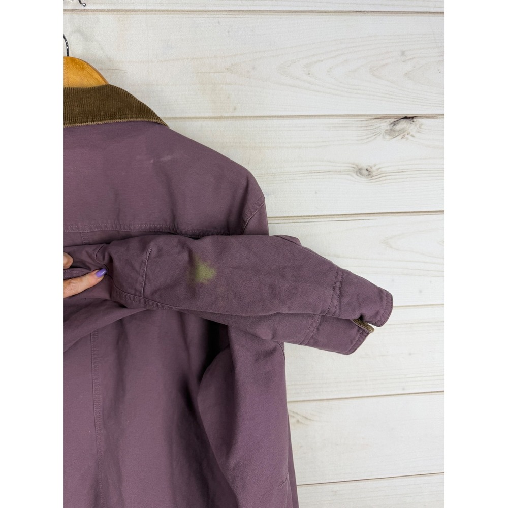 LL Bean Adirondack Coat Women XL Purple Barn Corduroy Collar Canvas Outdoor - Picture 7 of 12